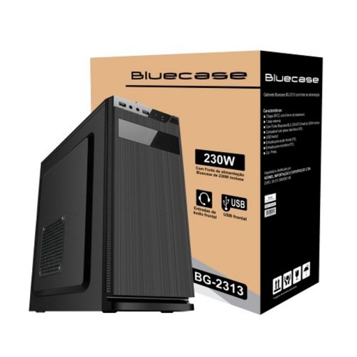16-Gabinete Bluecase BG-2313 Preto c/ Fonte 230W - BG2313GCASE - PCImbativel