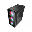 Gabinete Hayom Gamer GB1709 LED RGB Rainbow, Lateral e Frontal Vidro Temperado, 4 Fans RGB, Mid Tower Preto